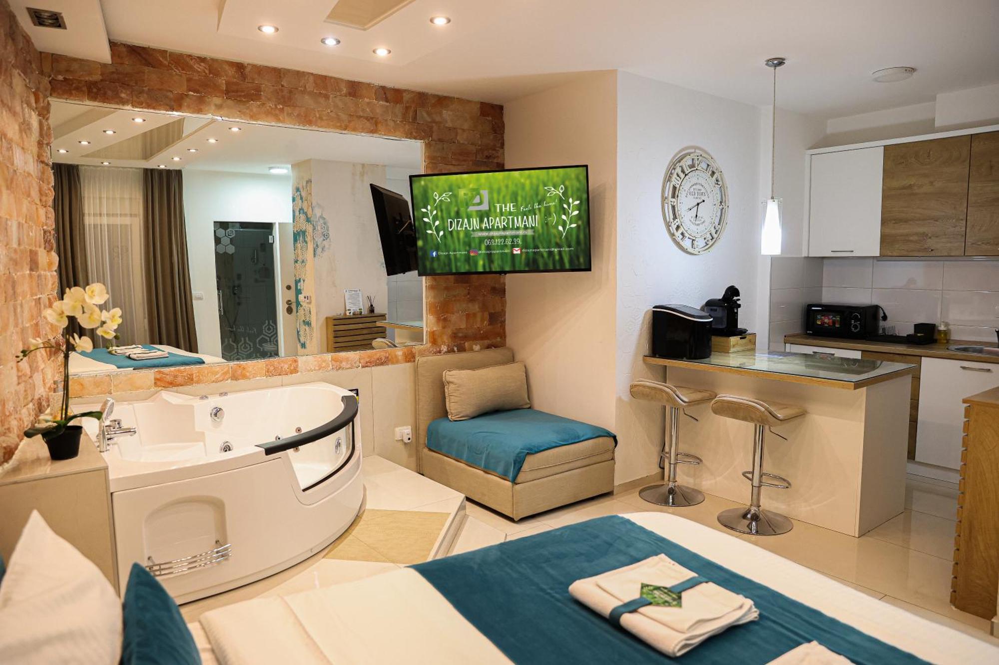 Design Apartment Premium Spa Lux 4 Star "Dubai" Completely Private Wellness & Spa Free Included Sauna & Jacuzzi & Salt Wall & Fire Place & 3D Ceilings & Business Wifi & Netflix & Keyless Code Entry & Full Smart App & Secure 2 Parking Place Ćuprija Exteriör bild